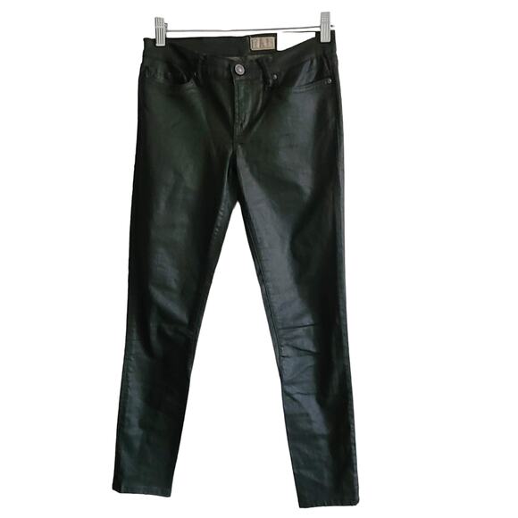 ALLSAINTS Brodie Petrel Gray Coated Skinny‎ Stretch Ankle Zip Jeans Women's 26 - Picture 1 of 15